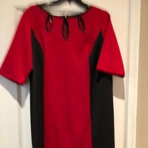 Red and black knit dress size 16 EUC